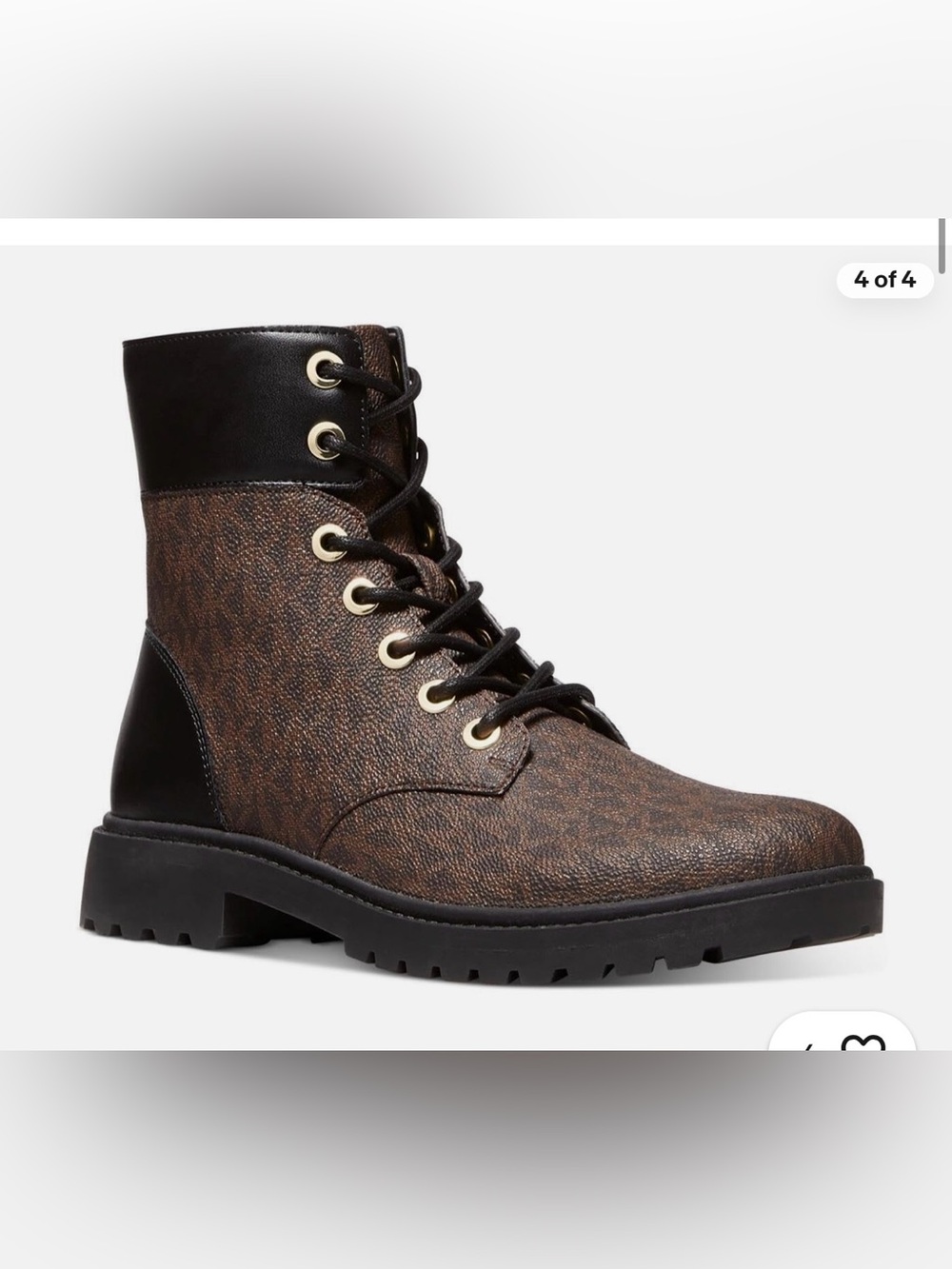 Michael Kors Women’s Alistar Bootie Brown Lace-Up Combat Boots